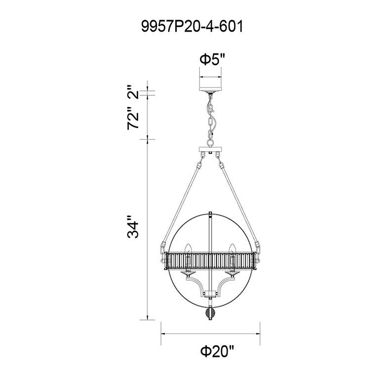 Image 7 Arkansas 20" Wide Chrome 4-Light Chandelier more views