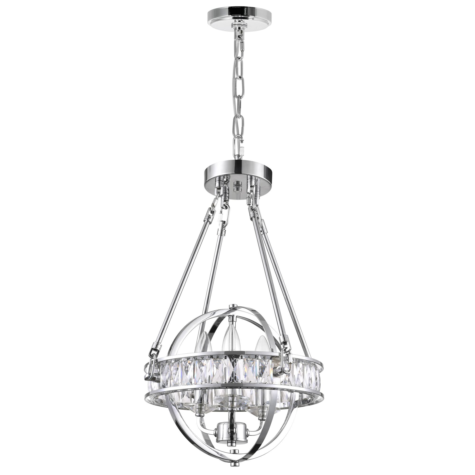 Image 6 Arkansas 3 Light Mini Chandelier With Chrome Finish more views