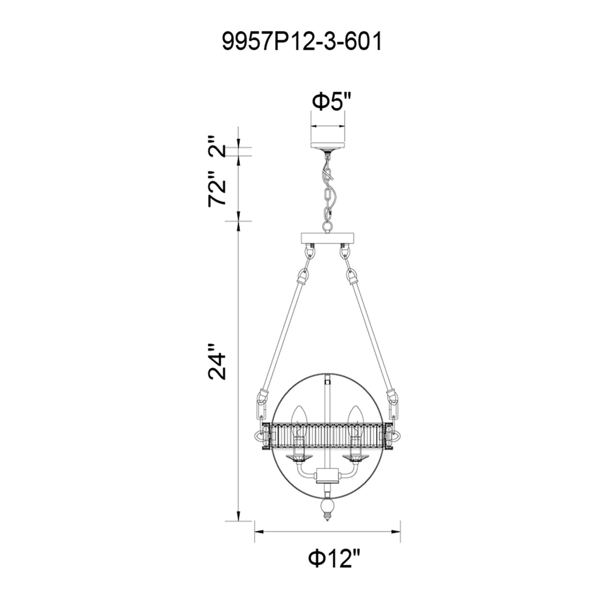 Image 7 Arkansas 3 Light Mini Chandelier more views
