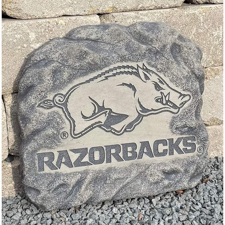 Image 1 Arkansas Razorback 11" High Trevia Graystone Stepping Stone