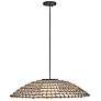 1_Arlen 21 3/4" High Black and Rattan Outdoor Hanging Light