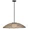 Arlen 21 3/4" High Black and Rattan Outdoor Hanging Light