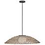 2_Arlen 21 3/4" High Black and Rattan Outdoor Hanging Light more views