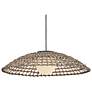 4_Arlen 21 3/4" High Black and Rattan Outdoor Hanging Light more views