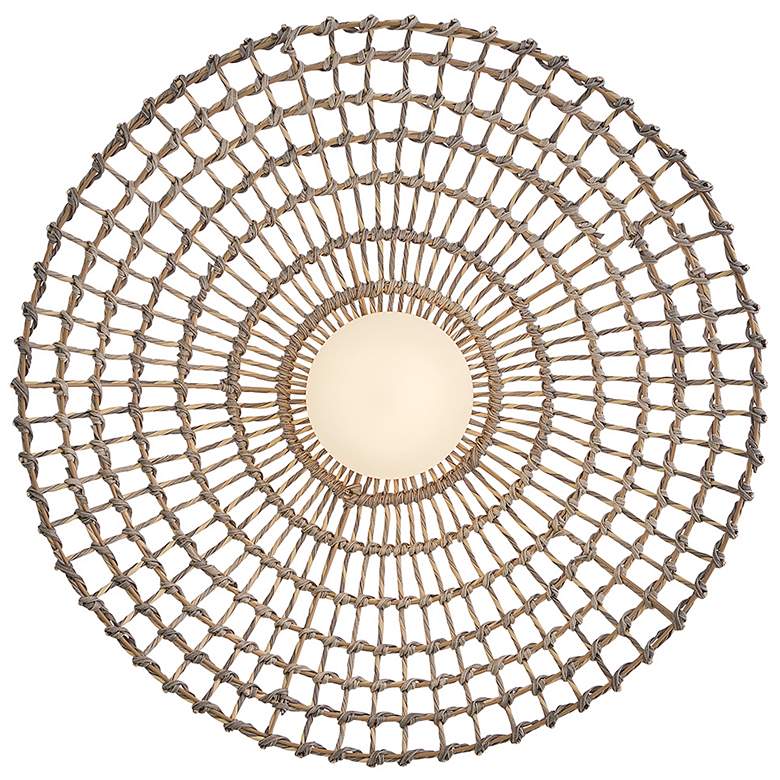 Image 5 Arlen 21 3/4" High Black and Rattan Outdoor Hanging Light more views
