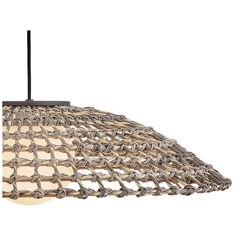 Image 7 Arlen 21 3/4" High Black and Rattan Outdoor Hanging Light more views