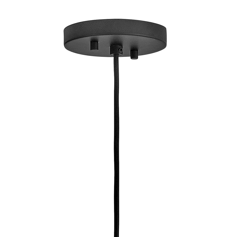 Arlen 21 3/4" High Black and Rattan Outdoor Hanging Light