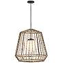 1_Arlen 24" Wide Black and All-Weather Rattan Pendant Light