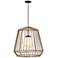 Arlen 24" Wide Black and All-Weather Rattan Pendant Light