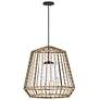 2_Arlen 24" Wide Black and All-Weather Rattan Pendant Light more views