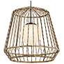 4_Arlen 24" Wide Black and All-Weather Rattan Pendant Light more views