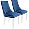 Arlene Dark Blue Mistral Velvet Side Chair Set of 2