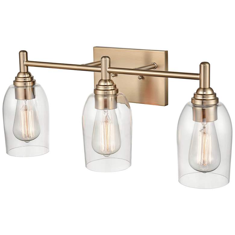 Image 3 Arlett 22" Wide Modern Gold 3-Light Bath Light more views