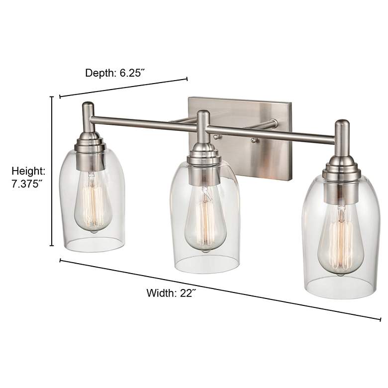 Image 6 Arlett 22" Wide Modern Gold 3-Light Bath Light more views