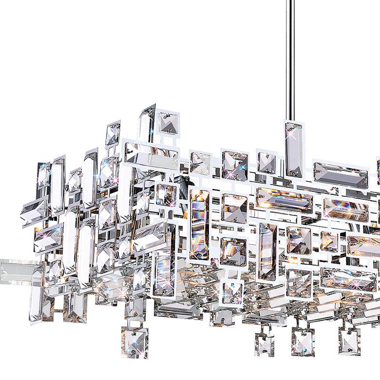 Image 2 Arley 35" Wide Chrome with Clear Crystal Island Chandelier more views