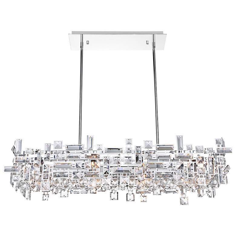 Image 6 Arley 35" Wide Chrome with Clear Crystal Island Chandelier more views