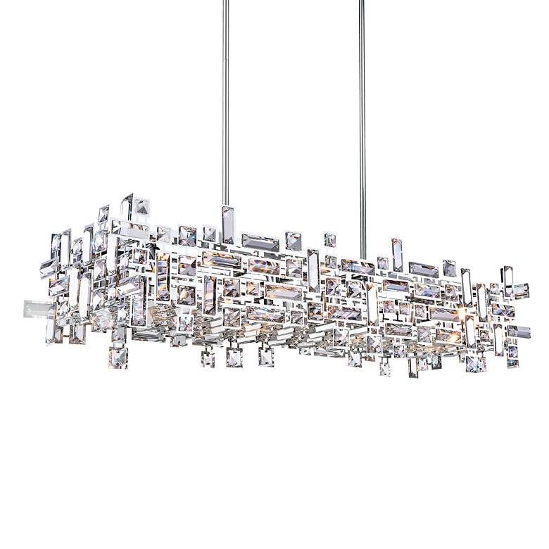 Image 7 Arley 35" Wide Chrome with Clear Crystal Island Chandelier more views