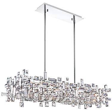 Arley 35" Wide Chrome with Clear Crystal Island Chandelier