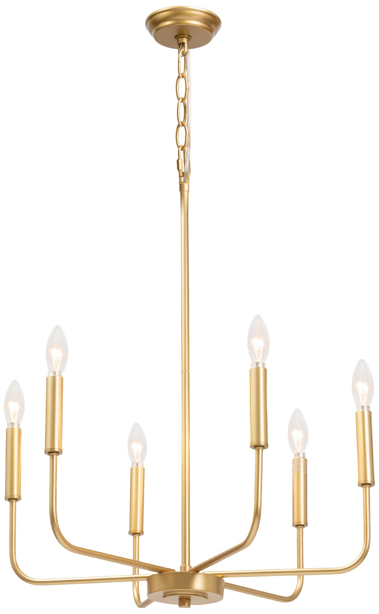 Arlin 19.7" Wide Gold 6-Light Chandelier