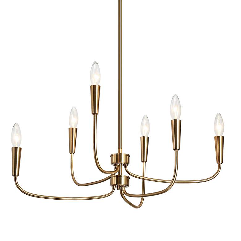 Image 2 Arlin 26.8" Wide Gold 6-Light Candle Chandelier