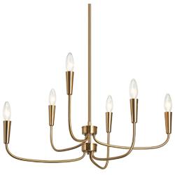 Arlin 26.8" Wide Gold 6-Light Candle Chandelier