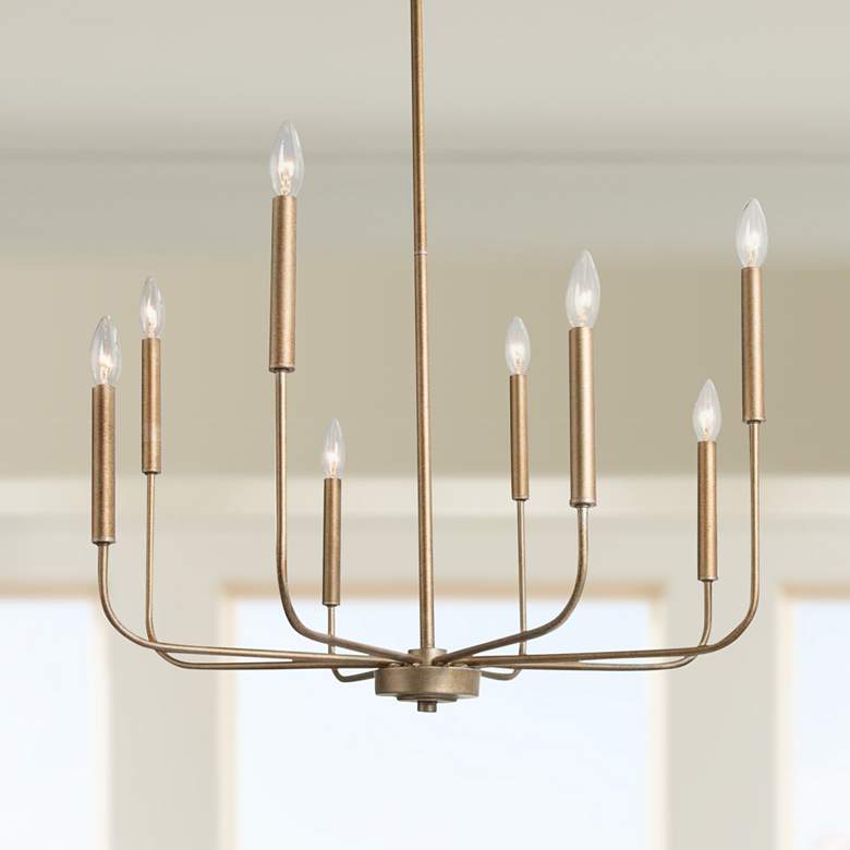 Image 1 Arlin 26 3/4 inch Wide Dark Gold 8-Light Candle Chandelier