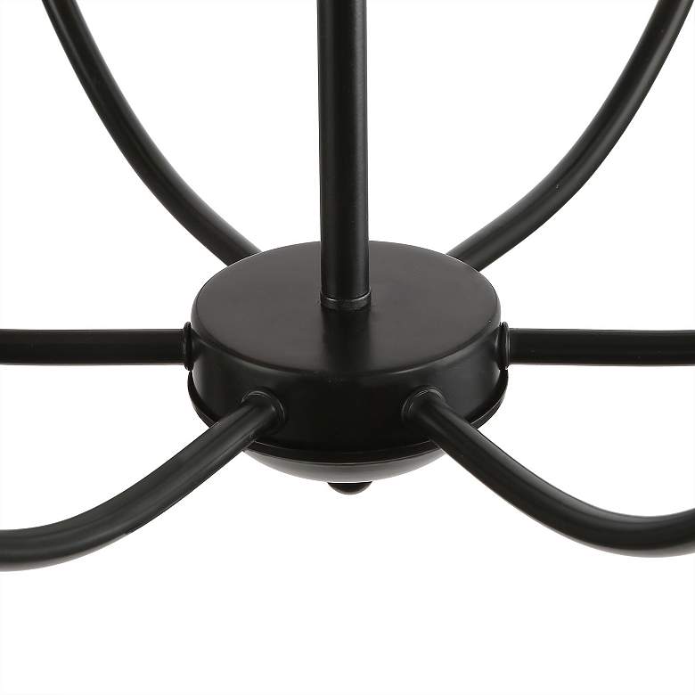 Image 4 Arlin 26" Wide 6-Light Black Finish Curved Arm Candle Chandelier more views