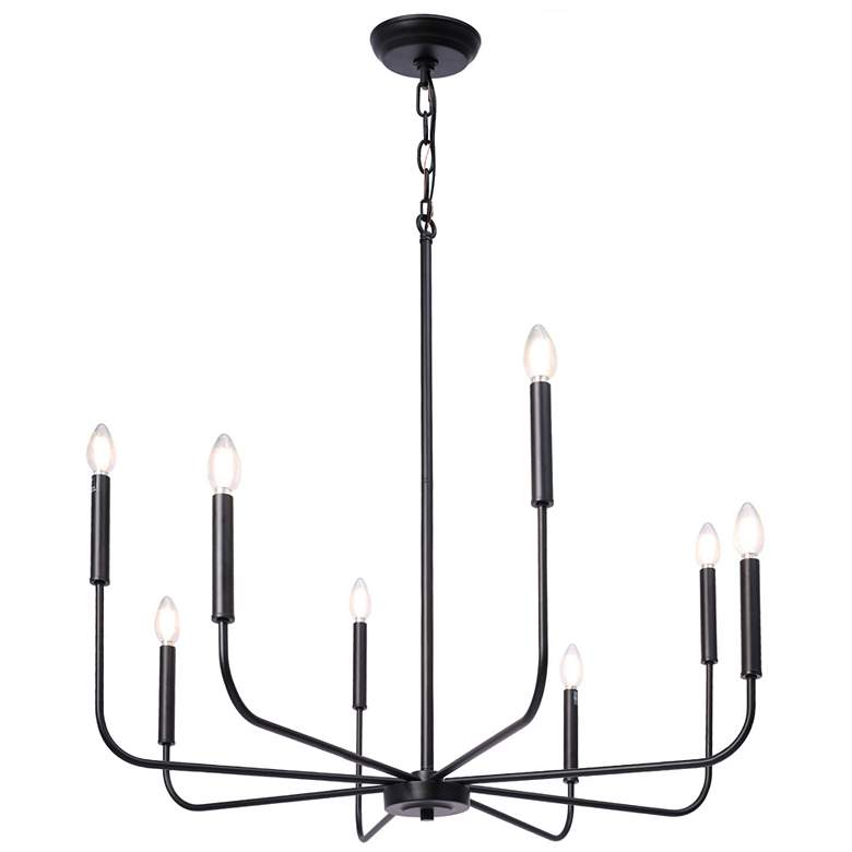 Image 1 Arlin 31.5" Wide Black 8-Light Candle Chandelier