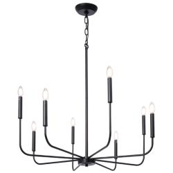 Arlin 31.5" Wide Black 8-Light Candle Chandelier
