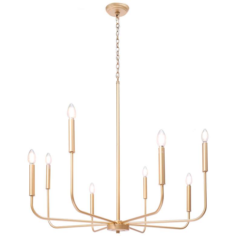 Image 1 Arlin 31.5" Wide Gold 8-Light Candle Chandelier