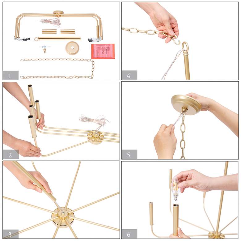 Image 6 Arlin 31.5" Wide Gold 8-Light Candle Chandelier more views