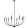 Arlin 39.8" Wide Black 8-Light Curve Arm Chandelier