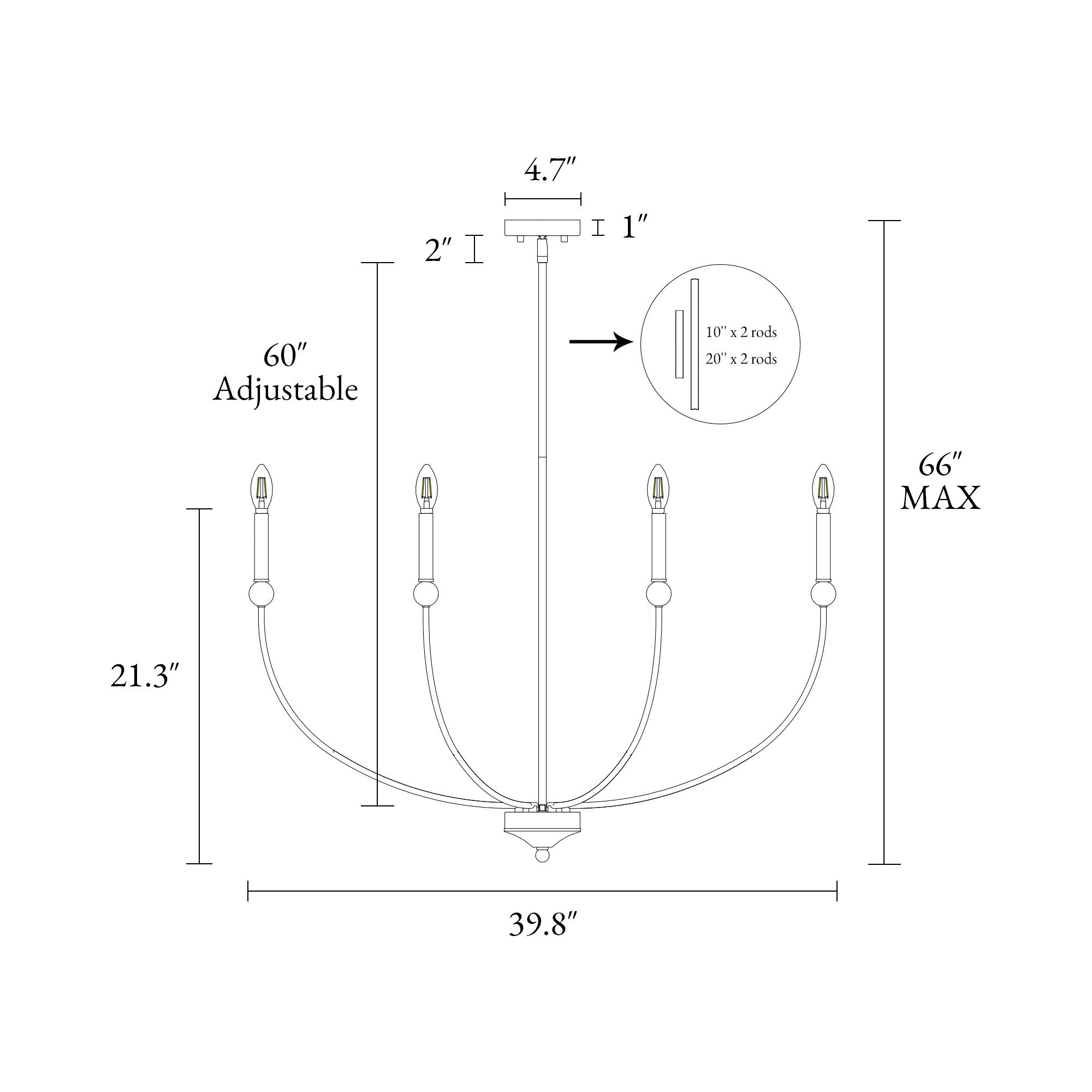 Thumbnail2 of Arlin 39.8" Wide Black 8-Light Curve Arm Chandelier more views