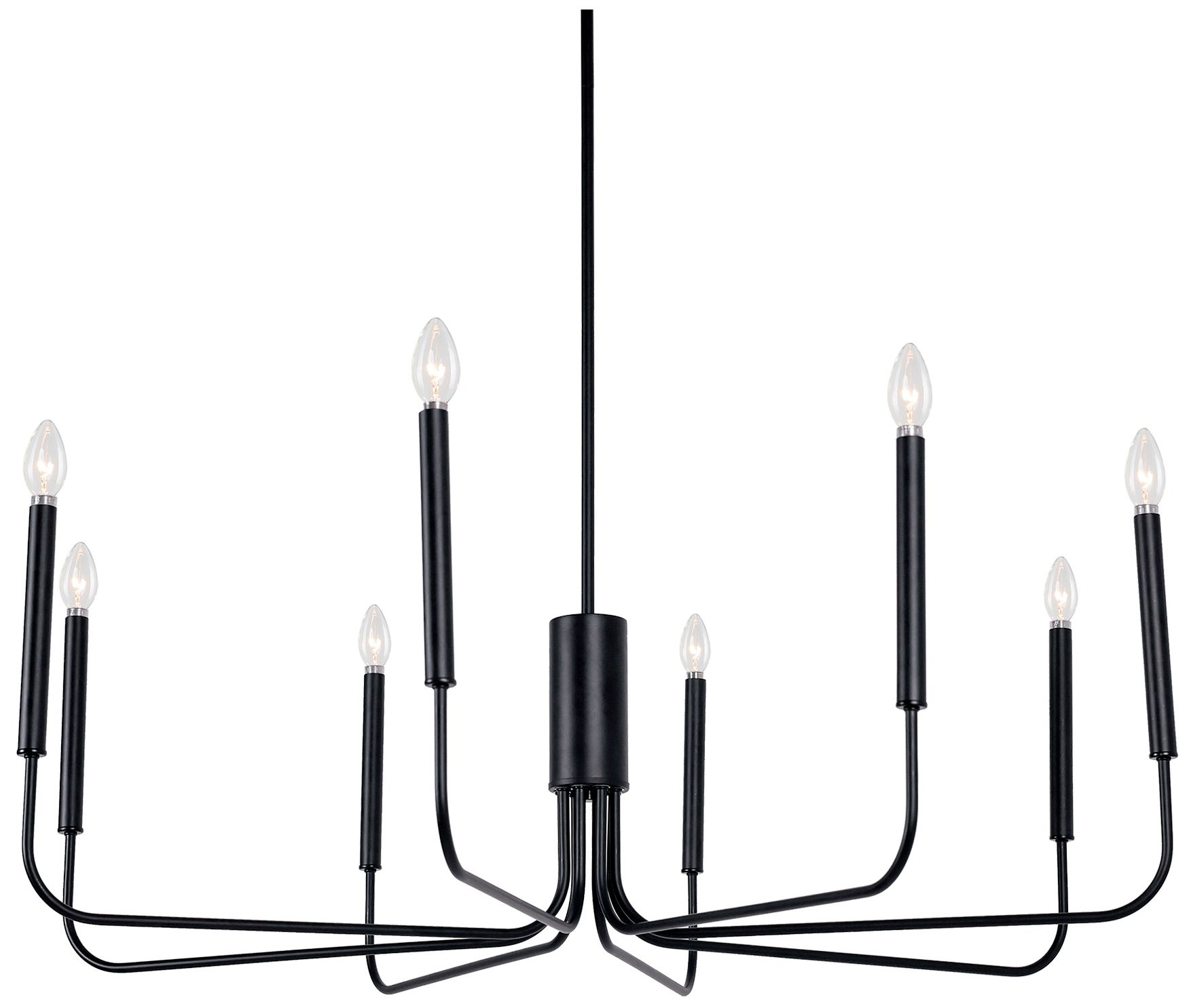 Arlin 39.9" Wide Black 8-Light Candle Chandelier