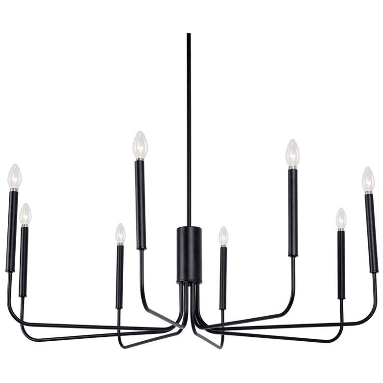 Image 1 Arlin 49.2" Wide Black 8-Light Candle Chandelier