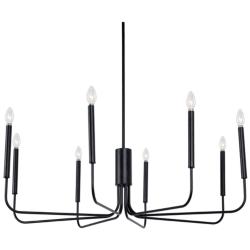 Arlin 49.2" Wide Black 8-Light Candle Chandelier