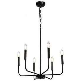 Image1 of Arlin 6-Light Farmhouse Black Chandelier