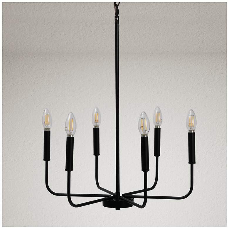 Image 4 Arlin 6-Light Farmhouse Black Chandelier more views