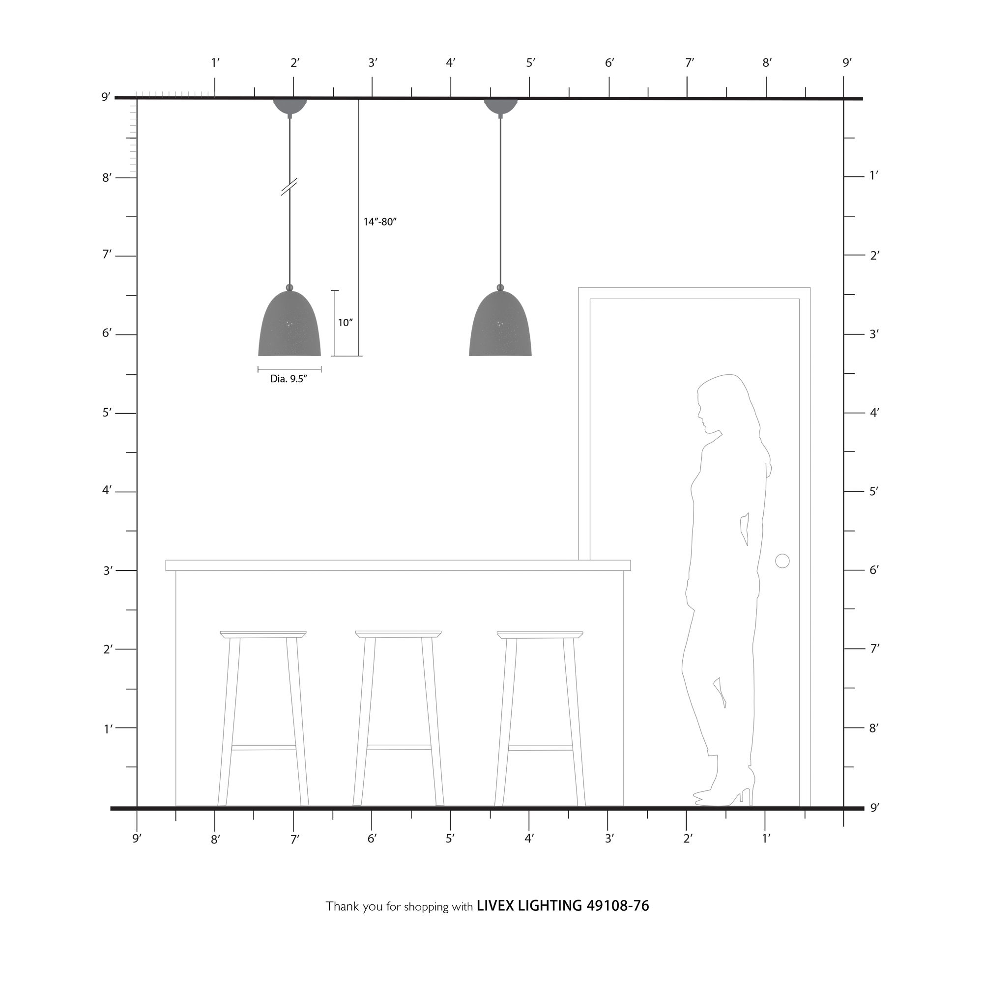 Arlington 1 Light Scandinavian Gray Pendant