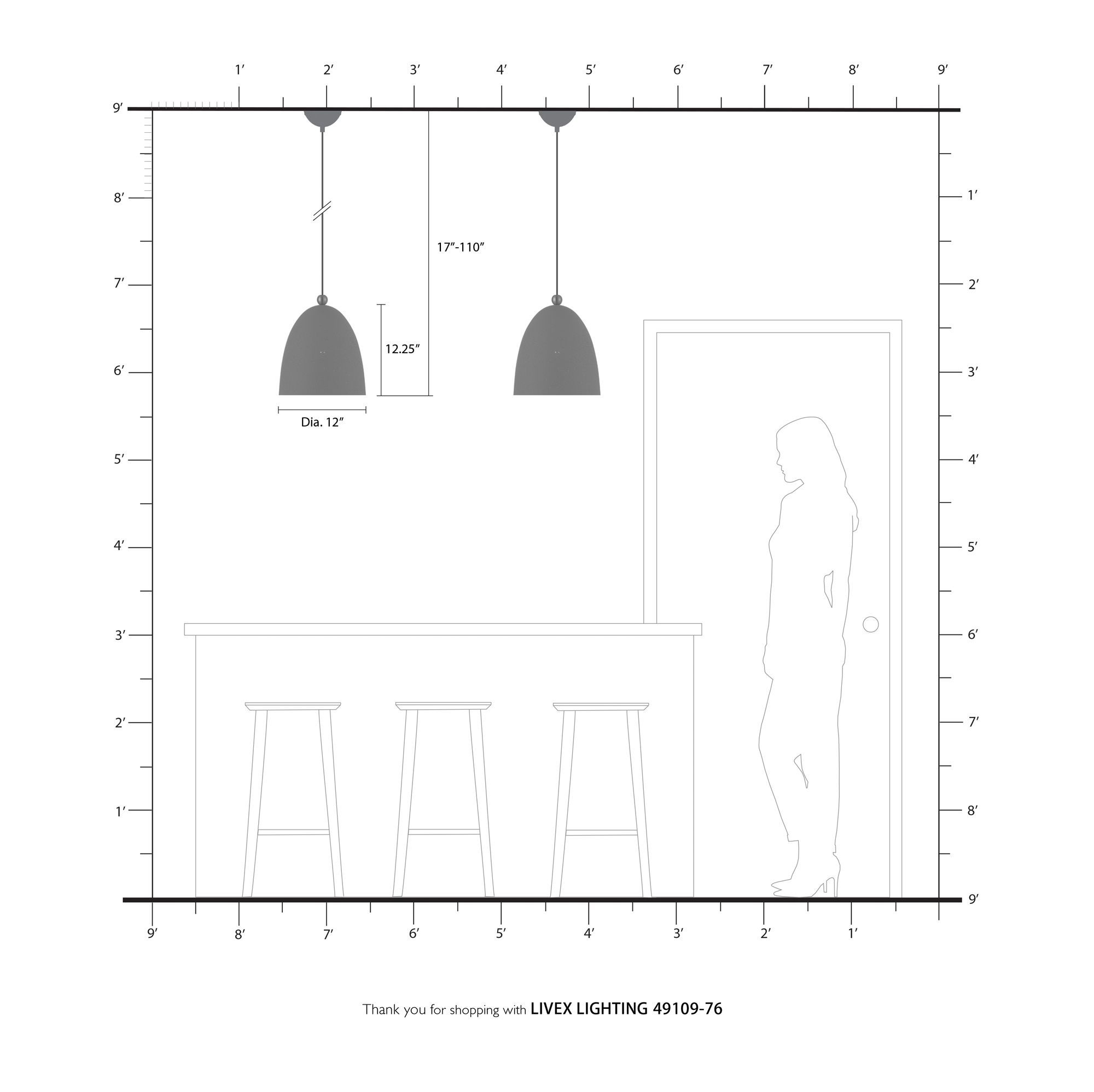 Arlington 1 Light Scandinavian Gray Pendant