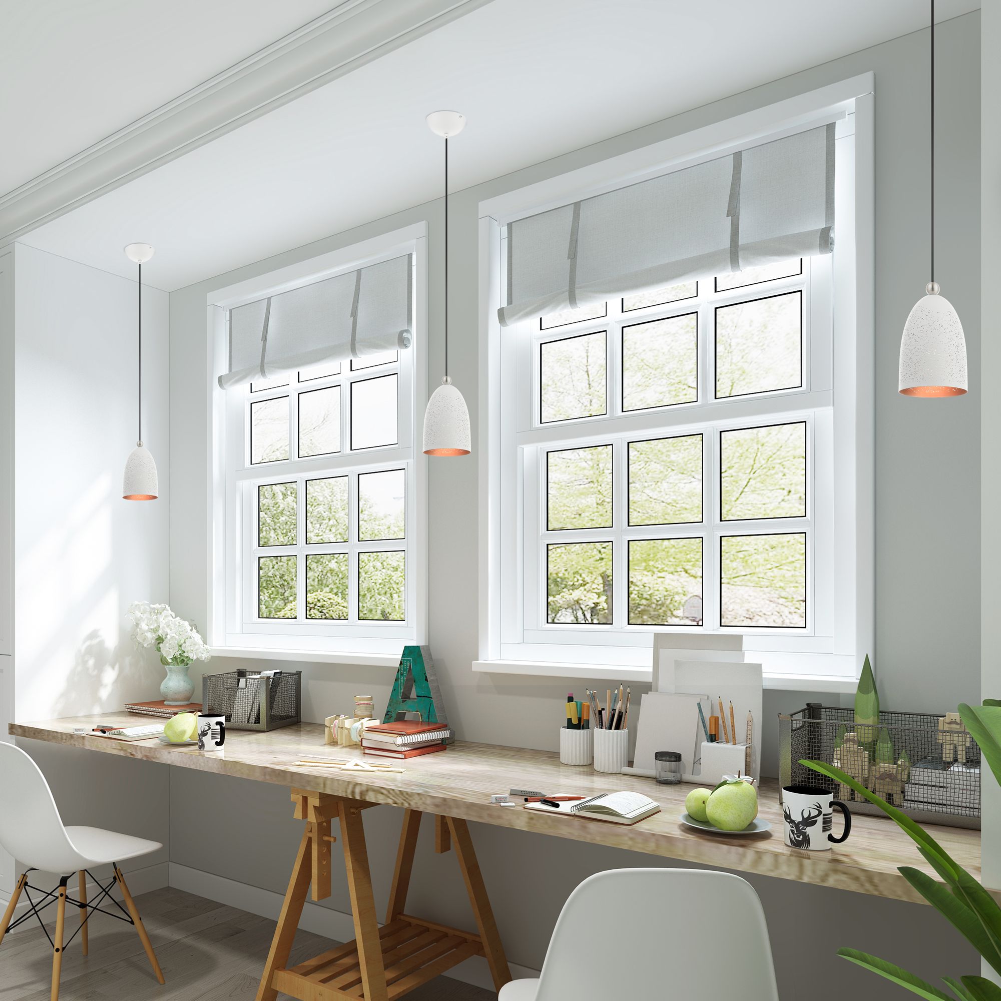 Arlington 1 Light White Pendant