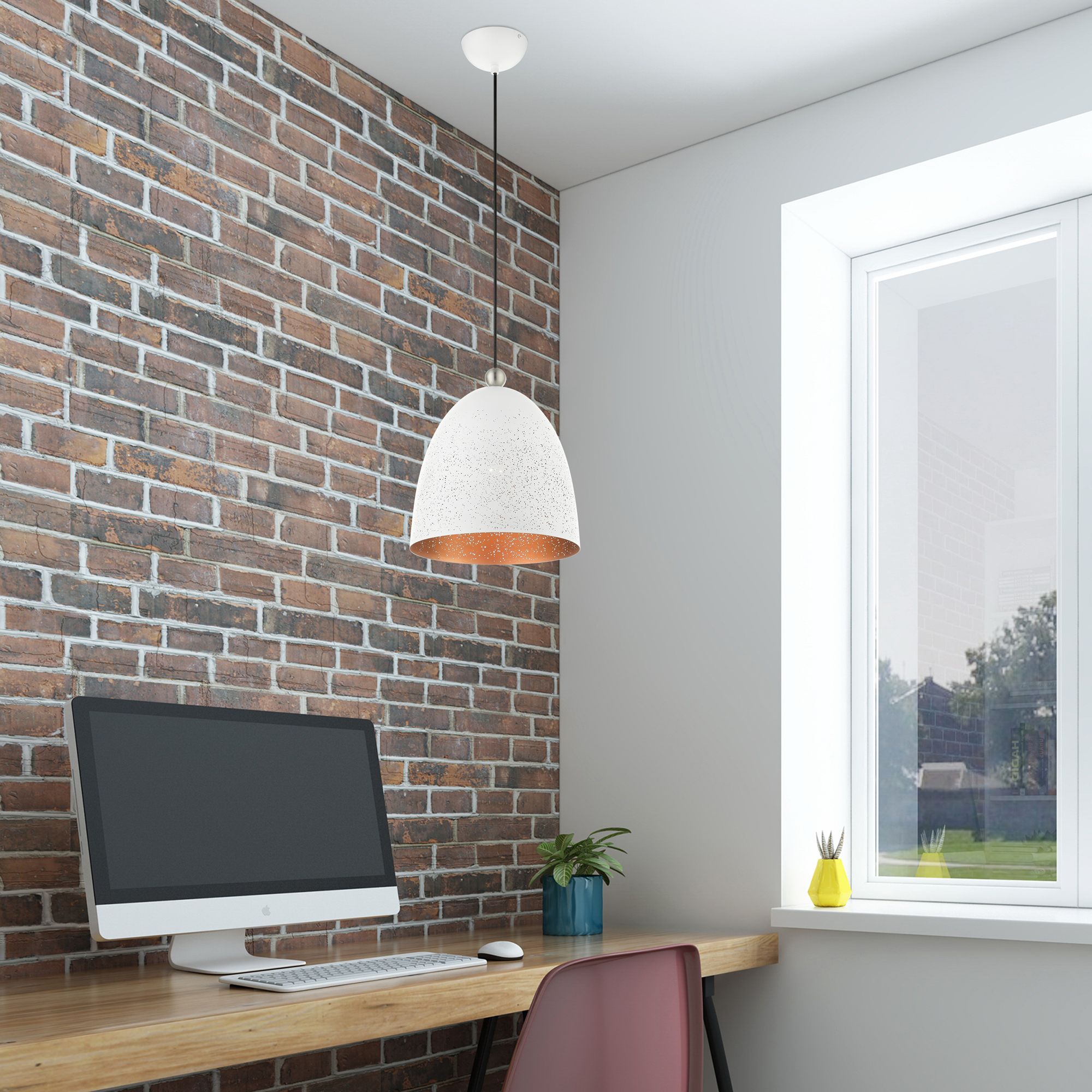 Arlington 1 Light White Pendant