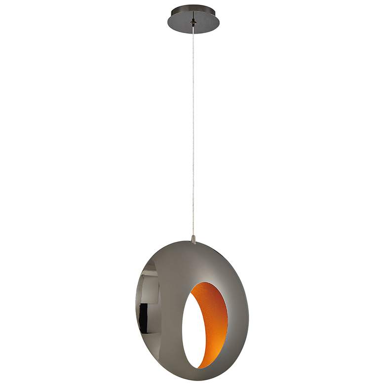 Image 2 Arlington 13 1/4 inch Wide Blackened Chrome LED Pendant Light