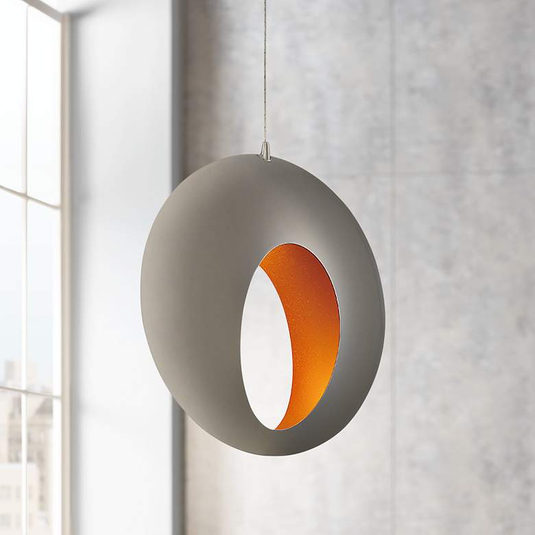 Image 1 Arlington 13 1/4" Wide Blackened Chrome LED Pendant Light