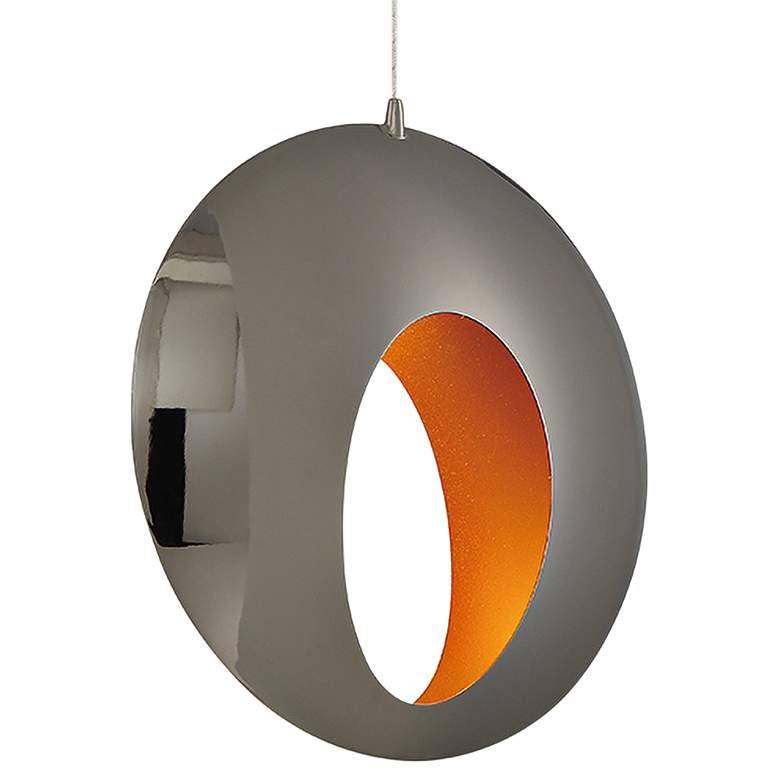 Image 3 Arlington 13 1/4" Wide Blackened Chrome LED Pendant Light more views