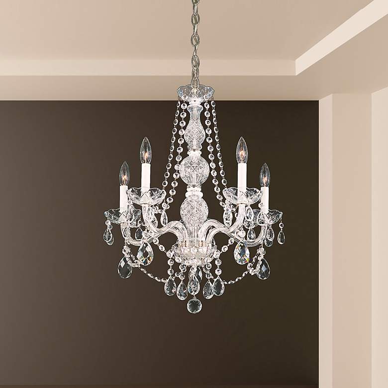 Image 1 Arlington 24"H x 20.5"W 4-Light Crystal Chandelier in Silver
