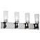 Arlington 31"W 4-Light Satin Nickel Bathroom Vanity w/ Clear Glass Sha