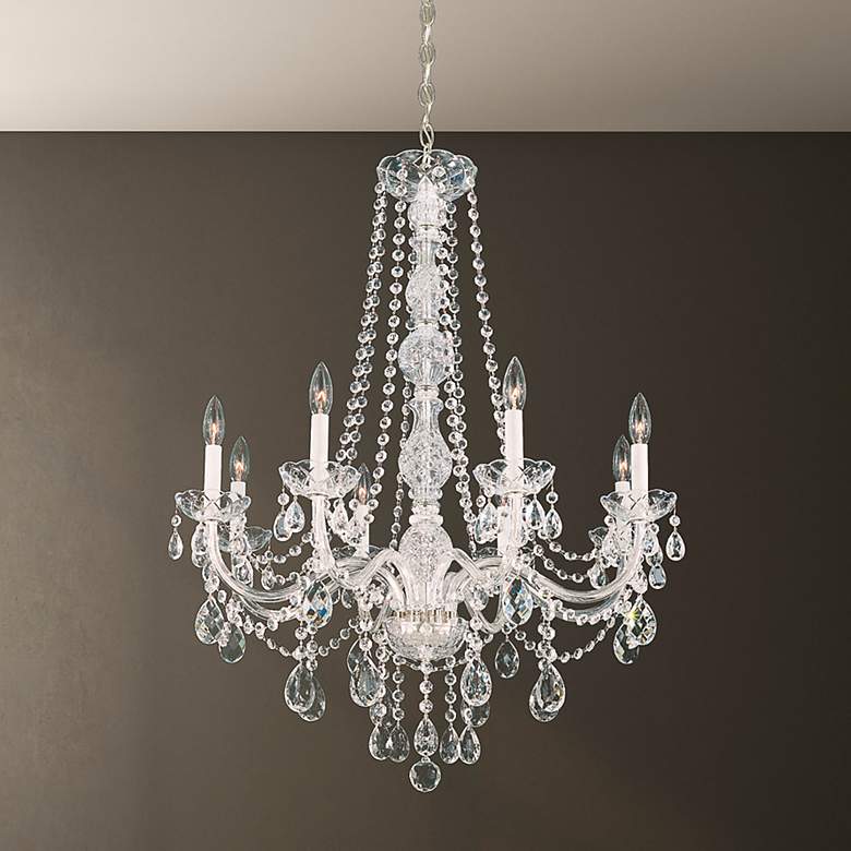 Image 1 Arlington 35.5"H x 28"W 8-Light Crystal Chandelier in Silver