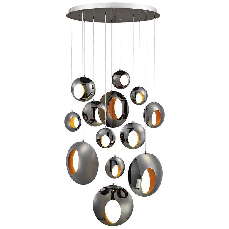 Image 2 Arlington 39 1/2 inchW Blackened Chrome LED Multi Light Pendant