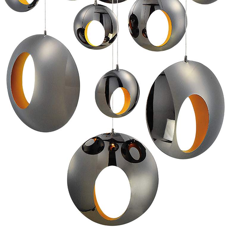 Image 3 Arlington 39 1/2 inchW Blackened Chrome LED Multi Light Pendant more views